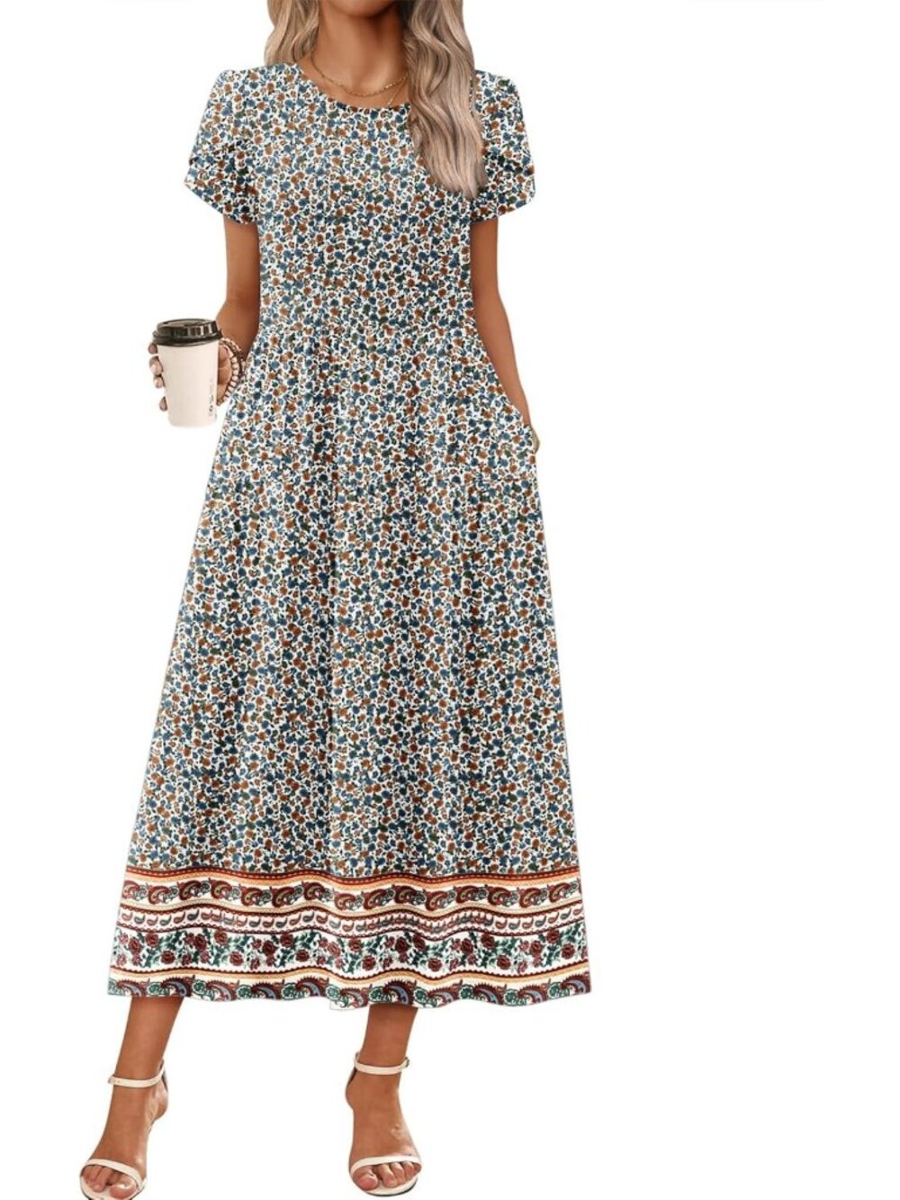 Bohemian Maxi Dress for Women | Short Sleeve Summer Dress 2026 | Trendy